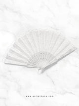 Λευκή νυφική δαντελένια βεντάλια