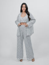 Λευκή πιτζάμα με μαύρο πουά μοτίβο