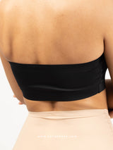 Μαύρο bandeau ελαστικό strapless τοπ