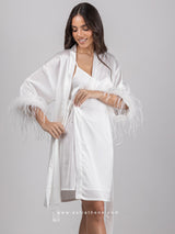 Νυφική ρόμπα με νυχτικό σετ