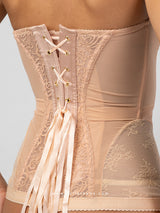 Nude strapless κορσές με δαντέλα και τούλι