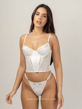 Σετ εσωρούχων με κορσέ λευκό