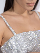 Ασημί μεταλλικό τοπ