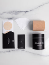 Μπεζ ταινία στήθους με αυτοκόλλητα θηλής & ταινία διπλής όψεως