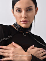 Μαύρο see-through σετ εσωρούχων