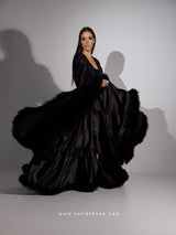 Μαύρη maxi ρόμπα