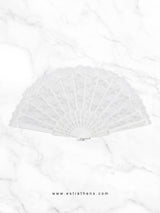 Λευκή νυφική δαντελένια βεντάλια