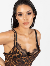 Διαφανές maxi φόρεμα με animal print και ρυθμιζόμενες τιράντες 