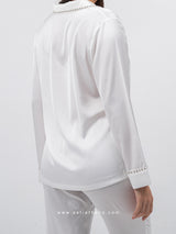 Λευκό σετ πιτζάμες με στρας