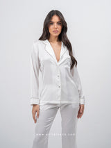 Λευκό σετ πιτζάμες με στρας