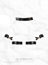 Μαύρη δερμάτινη ζώνη-ζαρτιέρα