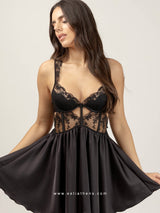 Μαύρο babydoll δαντέλα