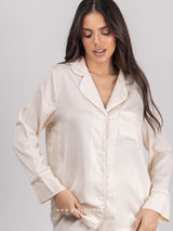 Μπεζ σετ πιτζάμες γυναικείες