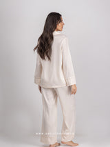 Μπεζ σετ πιτζάμες γυναικείες