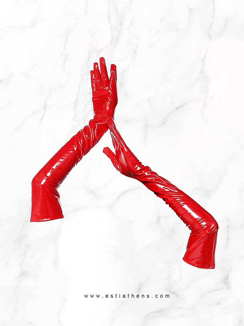 Κόκκινα vinyl γάντια