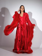 VICTORIA SATIN RED
