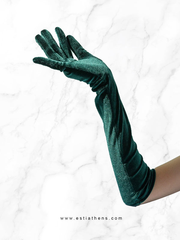 Πράσινα βελούδινα γάντια