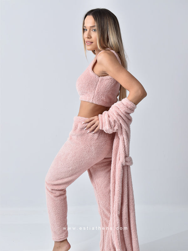 Ροζ fleece πiτζάμες